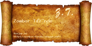Zombor Tünde névjegykártya