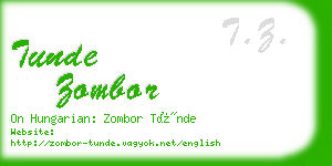 tunde zombor business card